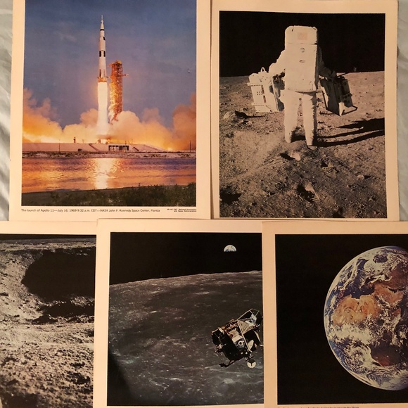 Vintage set of 5 1969 official NASA Photo Print Set - Picture 1 of 9